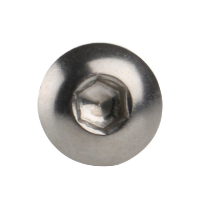 RS PRO M4 x 8mm Hex Socket Button Screw Plain Stainless Steel