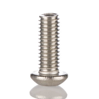 RS PRO M4 x 10mm Hex Socket Button Screw Plain Stainless Steel