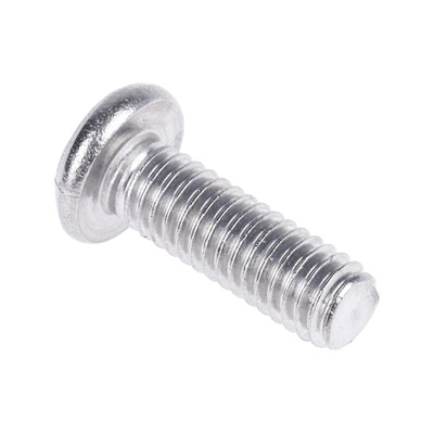 RS PRO M4 x 12mm Hex Socket Button Screw Plain Stainless Steel