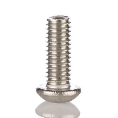 RS PRO M5 x 10mm Hex Socket Button Screw Plain Stainless Steel