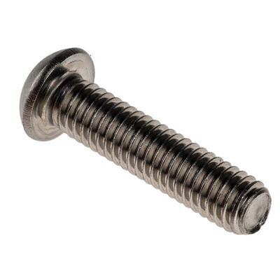 RS PRO M6 x 25mm Hex Socket Button Screw Plain Stainless Steel