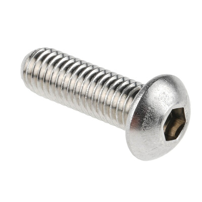 RS PRO M8 x 25mm Hex Socket Button Screw Plain Stainless Steel