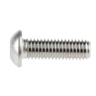 RS PRO M8 x 25mm Hex Socket Button Screw Plain Stainless Steel