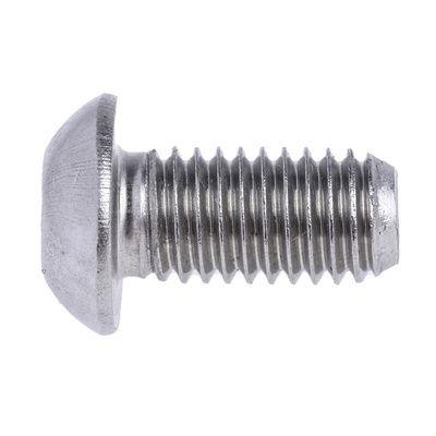 RS PRO Plain Stainless Steel Hex Socket Button Screw, ISO 7380, M8 x 16mm