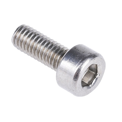 RS PRO Plain Stainless Steel Hex Socket Cap Screw, DIN 912, M3 x 8mm