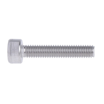 RS PRO Plain Stainless Steel Hex Socket Cap Screw, DIN 912, M3 x 16mm