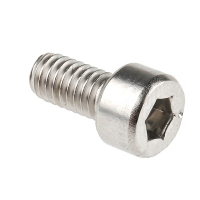 RS PRO Plain Stainless Steel Hex Socket Cap Screw, DIN 912, M4 x 8mm
