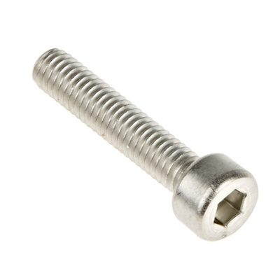 RS PRO Plain Stainless Steel Hex Socket Cap Screw, DIN 912, M4 x 20mm