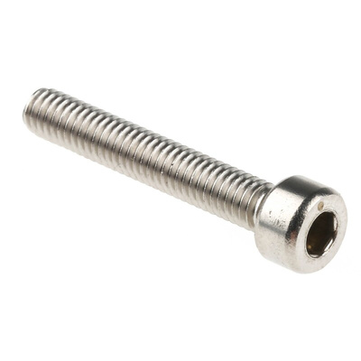 RS PRO Plain Stainless Steel Hex Socket Cap Screw, DIN 912, M4 x 25mm