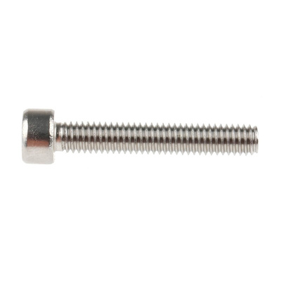 RS PRO Plain Stainless Steel Hex Socket Cap Screw, DIN 912, M4 x 25mm
