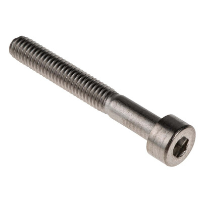 RS PRO Plain Stainless Steel Hex Socket Cap Screw, DIN 912, M4 x 30mm