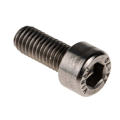 RS PRO Plain Stainless Steel Hex Socket Cap Screw, DIN 912, M5 x 12mm