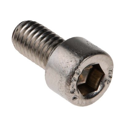 RS PRO Plain Stainless Steel Hex Socket Cap Screw, DIN 912, M6 x 12mm