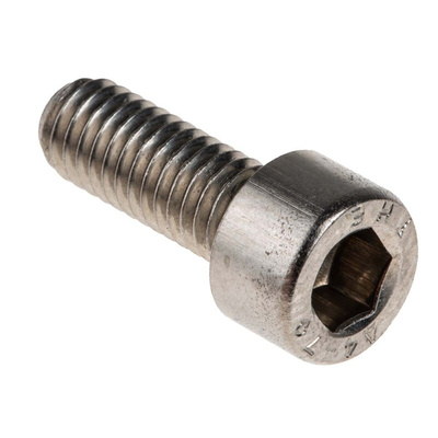 RS PRO Plain Stainless Steel Hex Socket Cap Screw, DIN 912, M6 x 16mm