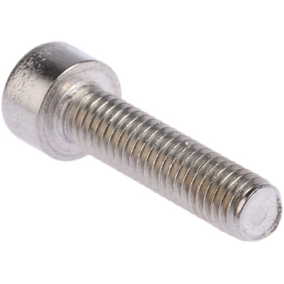 RS PRO Plain Stainless Steel Hex Socket Cap Screw, DIN 912, M6 x 25mm