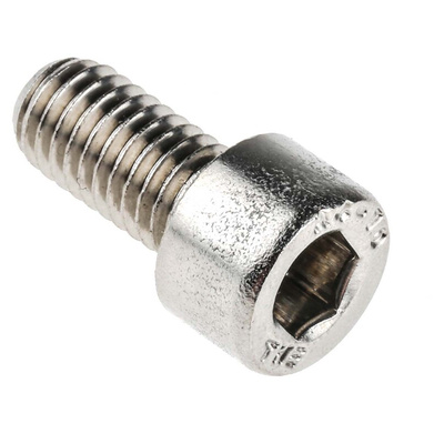 RS PRO Plain Stainless Steel Hex Socket Cap Screw, DIN 912, M8 x 16mm