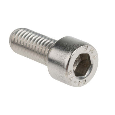 RS PRO Plain Stainless Steel Hex Socket Cap Screw, DIN 912, M8 x 20mm