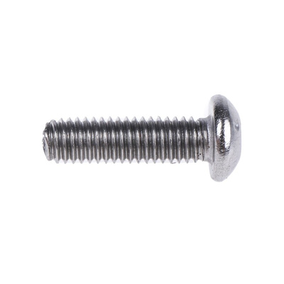 RS PRO Plain Stainless Steel Hex Socket Button Screw, ISO 7380, M3 x 8mm