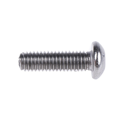 RS PRO Plain Stainless Steel Hex Socket Button Screw, ISO 7380, M3 x 10mm
