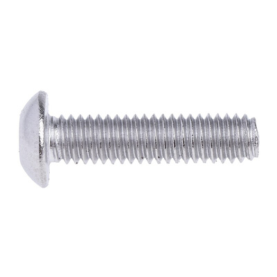 RS PRO Plain Stainless Steel Hex Socket Button Screw, ISO 7380, M4 x 16mm
