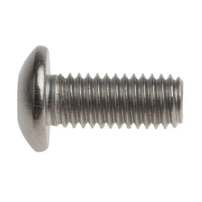 RS PRO Plain Stainless Steel Hex Socket Button Screw, ISO 7380, M5 x 12mm