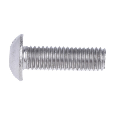 RS PRO Plain Stainless Steel Hex Socket Button Screw, ISO 7380, M5 x 16mm