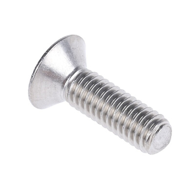 RS PRO Plain Stainless Steel Hex Socket Countersunk Screw, ISO 10642, M3 x 10mm