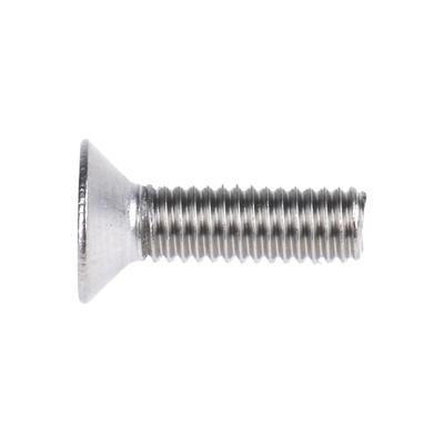 RS PRO Plain Stainless Steel Hex Socket Countersunk Screw, ISO 10642, M3 x 10mm