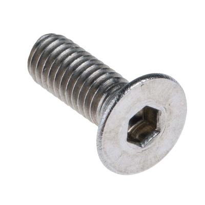 RS PRO Plain Stainless Steel Hex Socket Countersunk Screw, ISO 10642, M4 x 12mm