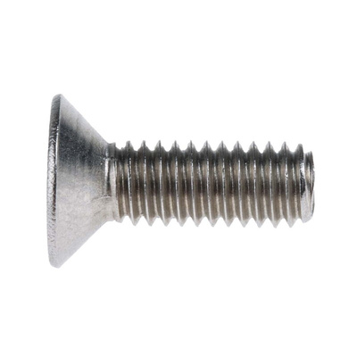 RS PRO Plain Stainless Steel Hex Socket Countersunk Screw, ISO 10642, M4 x 12mm