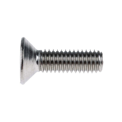 RS PRO Plain Stainless Steel Hex Socket Countersunk Screw, DIN 7991, M6 x 20mm