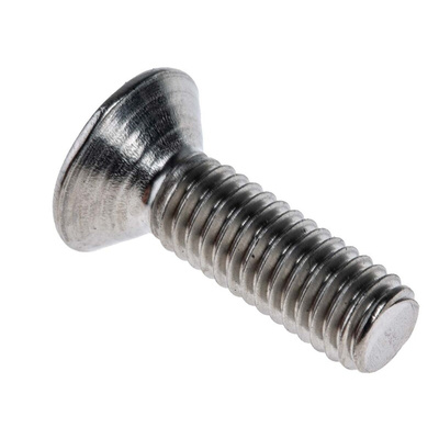 RS PRO Plain Stainless Steel Hex Socket Countersunk Screw, DIN 7991, M6 x 20mm