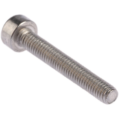 RS PRO Plain Stainless Steel Hex Socket Cap Screw, DIN 912, M3 x 20mm