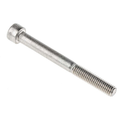 RS PRO Plain Stainless Steel Hex Socket Cap Screw, DIN 912, M6 x 60mm