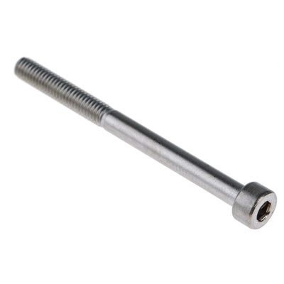 RS PRO Plain Stainless Steel Hex Socket Cap Screw, DIN 912, M4 x 50mm