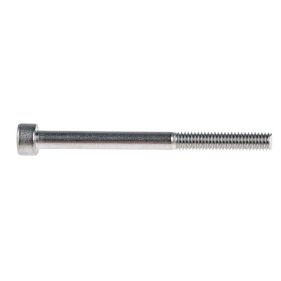 RS PRO Plain Stainless Steel Hex Socket Cap Screw, DIN 912, M4 x 50mm