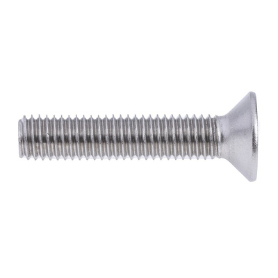 RS PRO Plain Stainless Steel Hex Socket Countersunk Screw, DIN 7991, M8 x 40mm