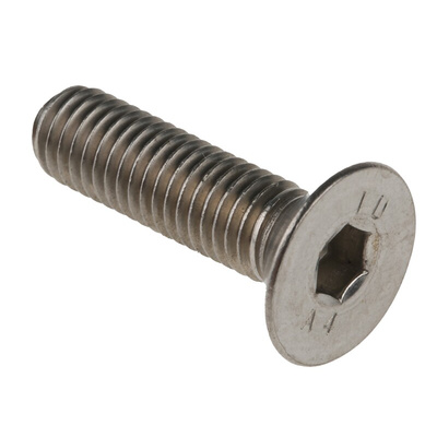 RS PRO Plain Stainless Steel Hex Socket Countersunk Screw, DIN 7991, M8 x 30mm