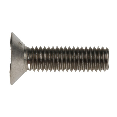 RS PRO Plain Stainless Steel Hex Socket Countersunk Screw, DIN 7991, M8 x 30mm