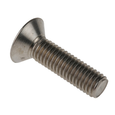 RS PRO Plain Stainless Steel Hex Socket Countersunk Screw, DIN 7991, M8 x 30mm