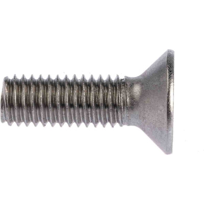 RS PRO Plain Stainless Steel Hex Socket Countersunk Screw, DIN 7991, M8 x 25mm