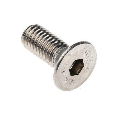 RS PRO Plain Stainless Steel Hex Socket Countersunk Screw, DIN 7991, M8 x 20mm