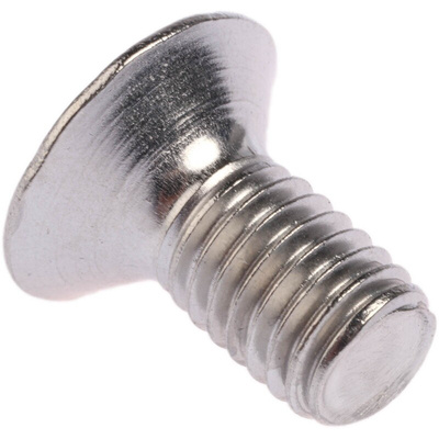RS PRO Plain Stainless Steel Hex Socket Countersunk Screw, DIN 7991, M8 x 16mm