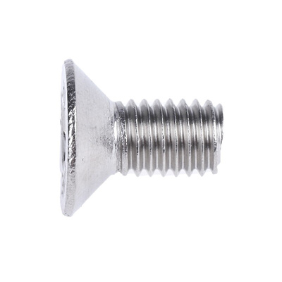 RS PRO Plain Stainless Steel Hex Socket Countersunk Screw, ISO 10642, M5 x 10mm