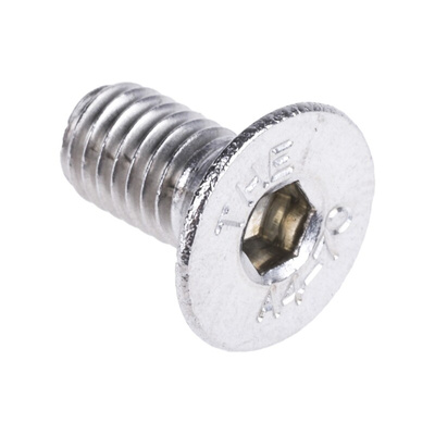RS PRO Plain Stainless Steel Hex Socket Countersunk Screw, ISO 10642, M5 x 10mm