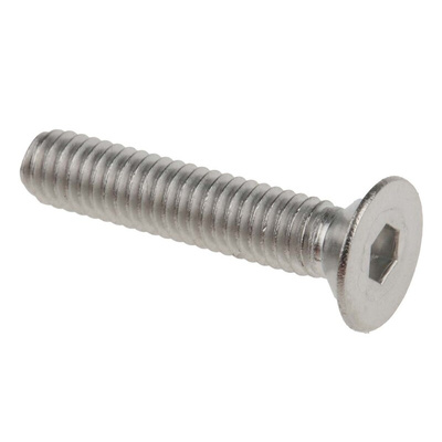 RS PRO Plain Stainless Steel Hex Socket Countersunk Screw, ISO 10642, M4 x 20mm