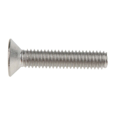 RS PRO Plain Stainless Steel Hex Socket Countersunk Screw, ISO 10642, M4 x 20mm