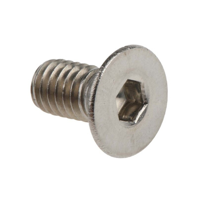 RS PRO Plain Stainless Steel Hex Socket Countersunk Screw, ISO 10642, M4 x 8mm