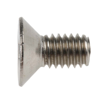 RS PRO Plain Stainless Steel Hex Socket Countersunk Screw, ISO 10642, M4 x 8mm