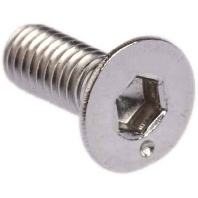 RS PRO Plain Stainless Steel Hex Socket Countersunk Screw, DIN 7991, M3 x 8mm